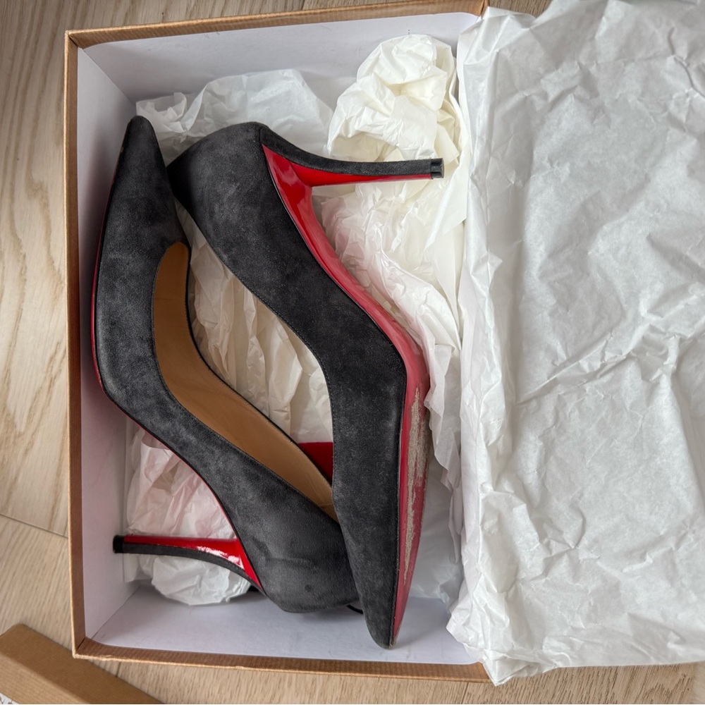 Christian Louboutin Grey and Red Heels